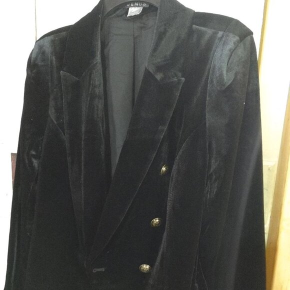 Venus Black Velvet Blazer - Size 14 - Picture 1 of 12